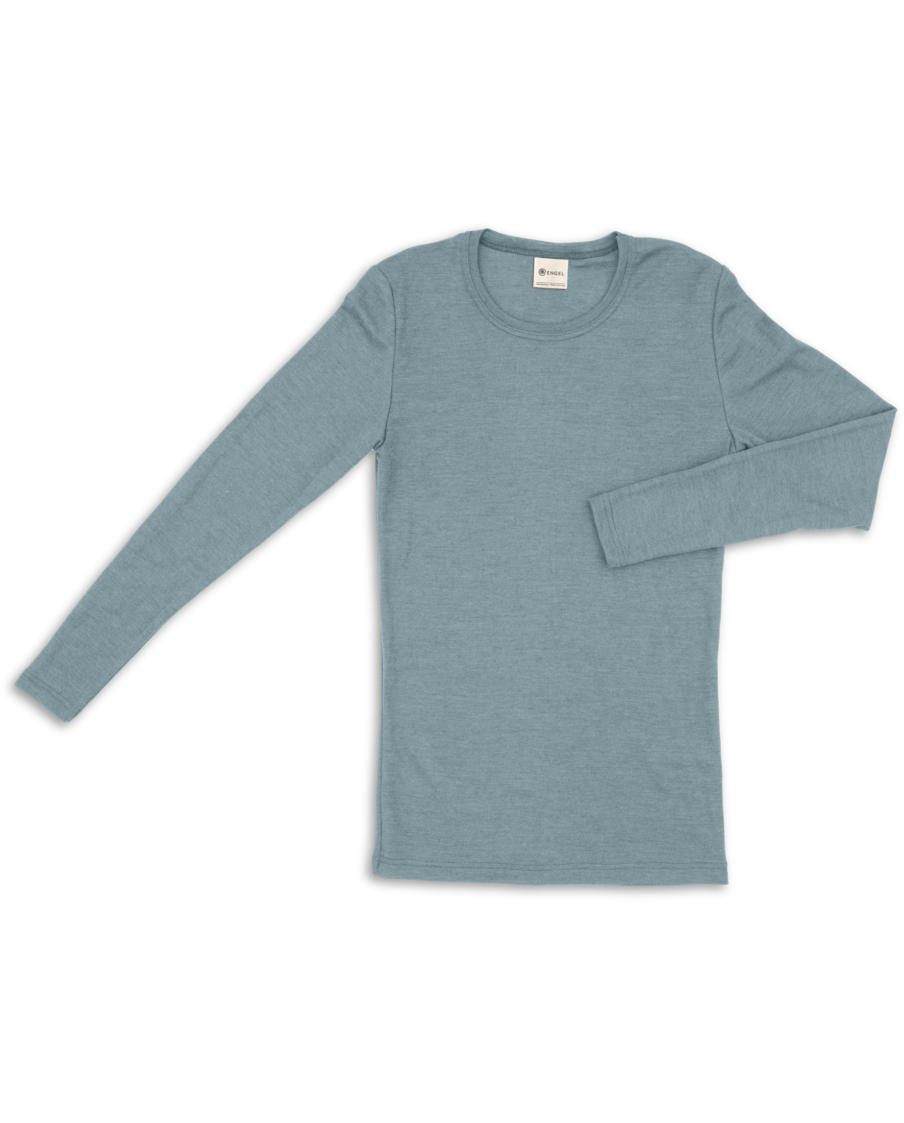 Graues Langarmshirt auf schwarzem Hintergrund