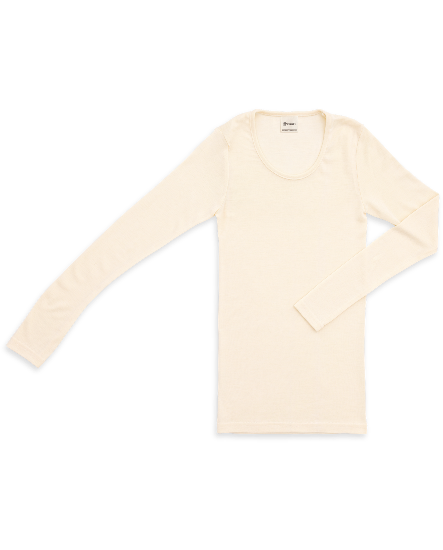 Langärmeliges weißes Shirt auf schwarzem Hintergrund