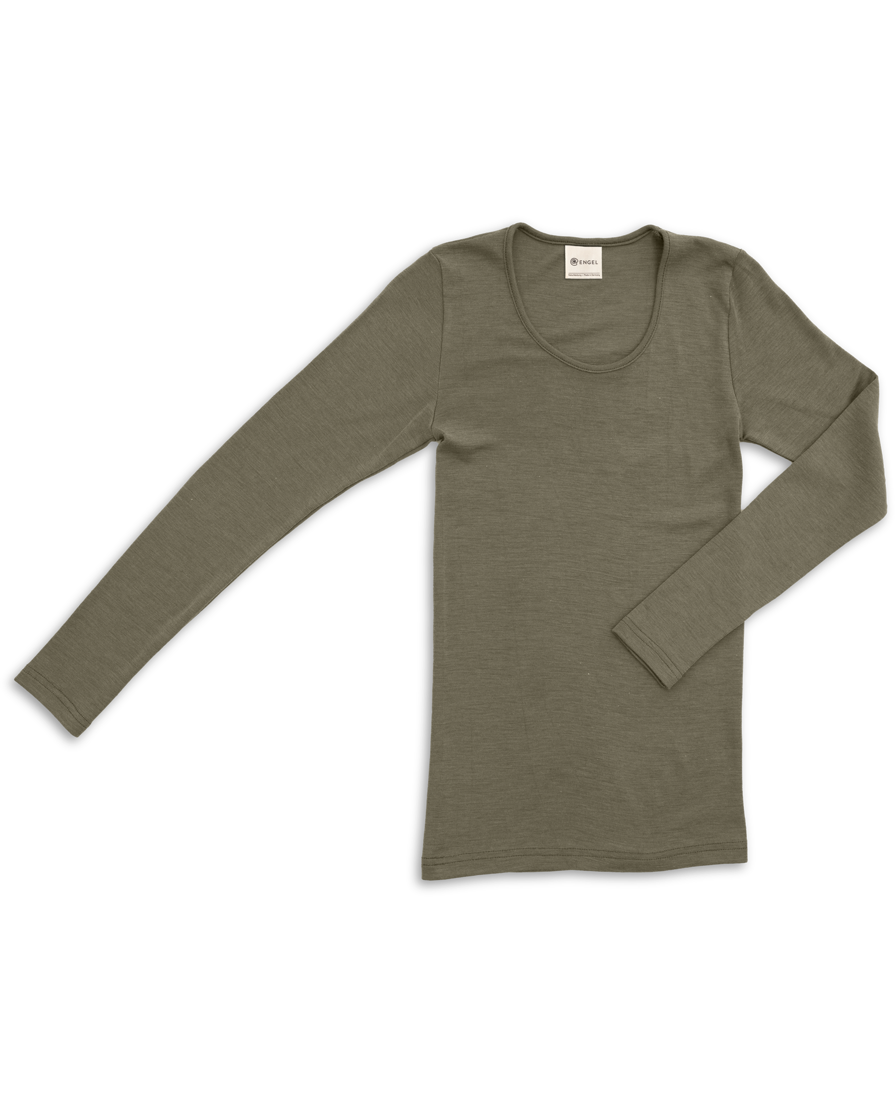 Grünes Langarmshirt auf schwarzem Hintergrund