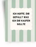 Gestreifte Karte mit deutschem Text