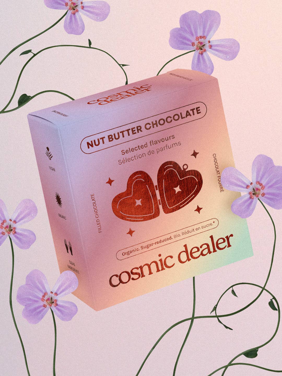 Geschenkbox mit 4 Nussbutter-Pralinen - Valentinsedition