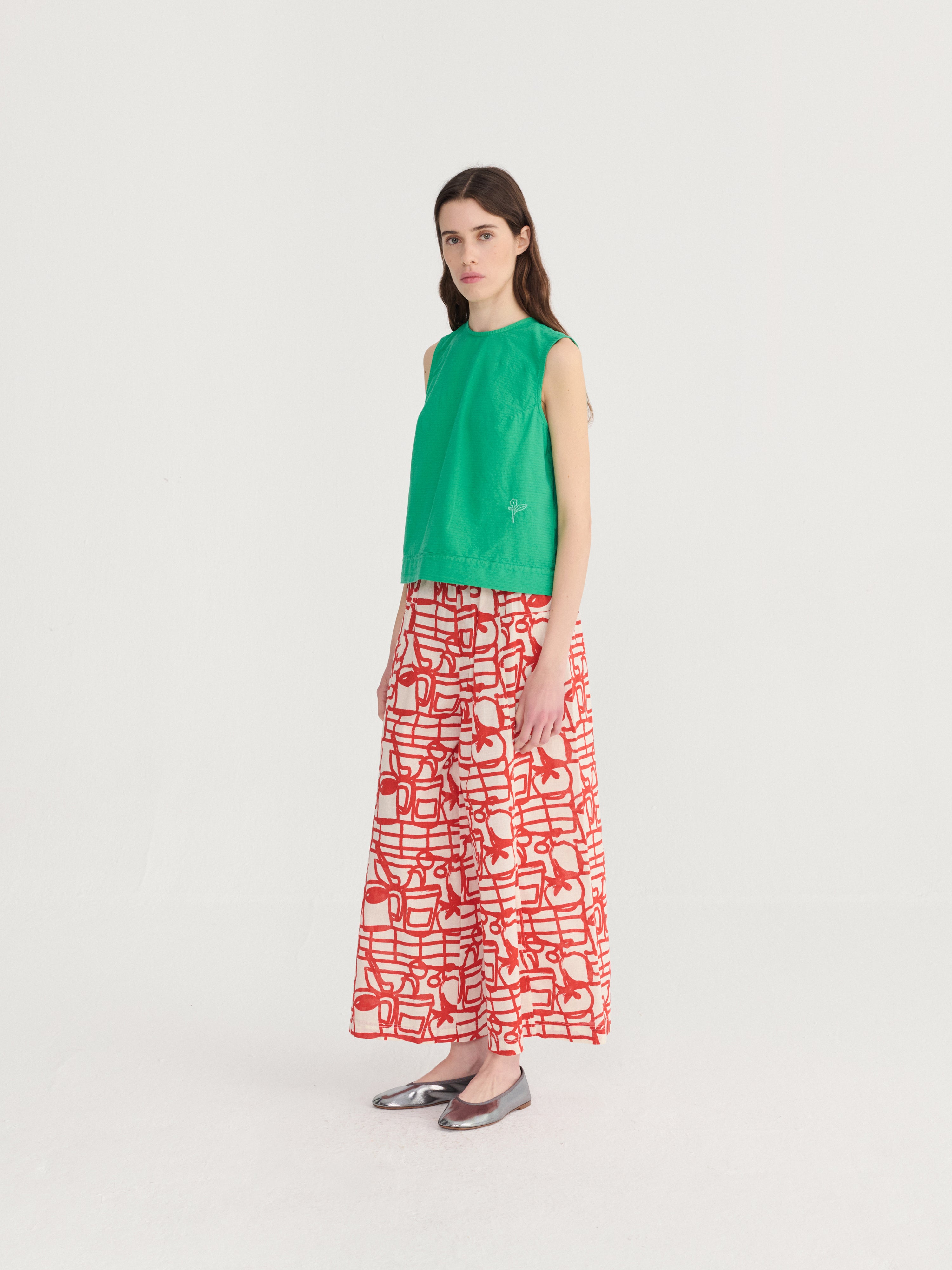 Cookery festival pattern cotton Pants
