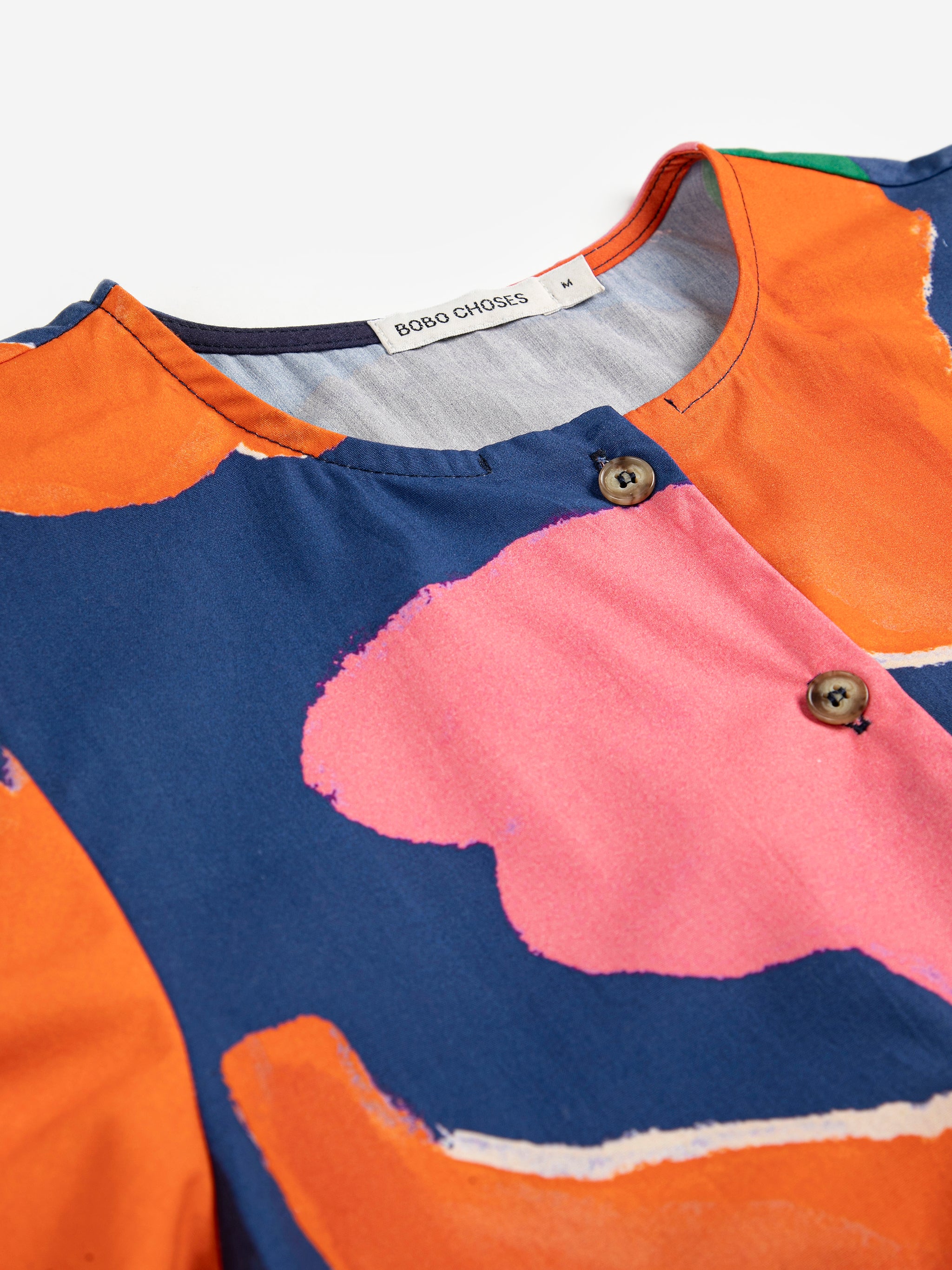 Blooming color pattern cropped blouse