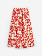 Cookery festival pattern cotton Pants