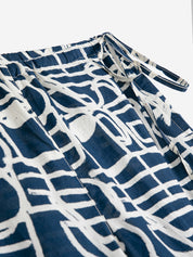 Cookery festival pattern wide-leg trousers