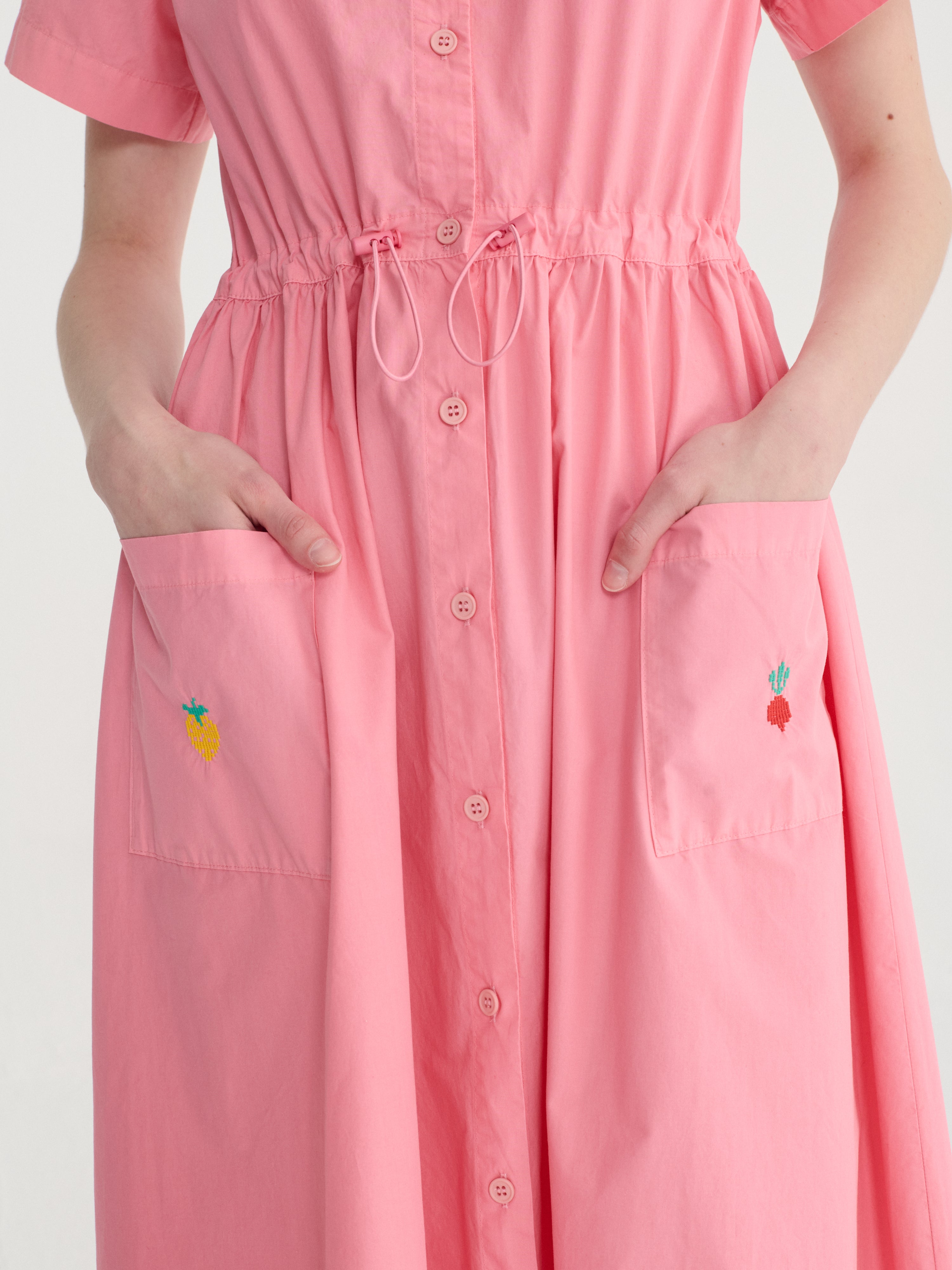 V-neck shirt dress