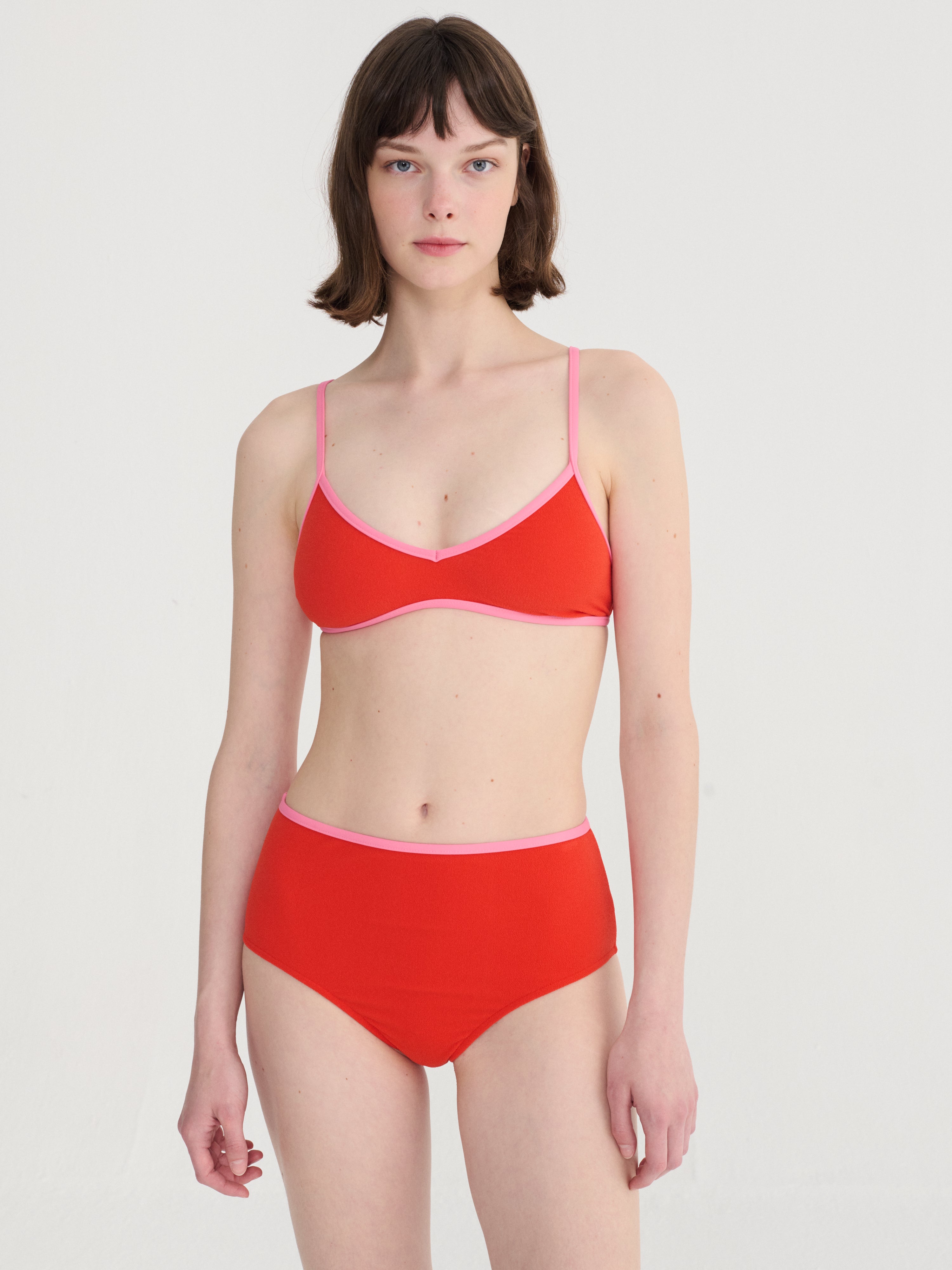 Terry high rise bikini bottom