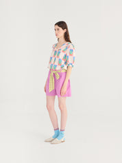 Pleated seersucker Shorts