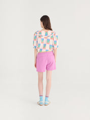 Pleated seersucker Shorts