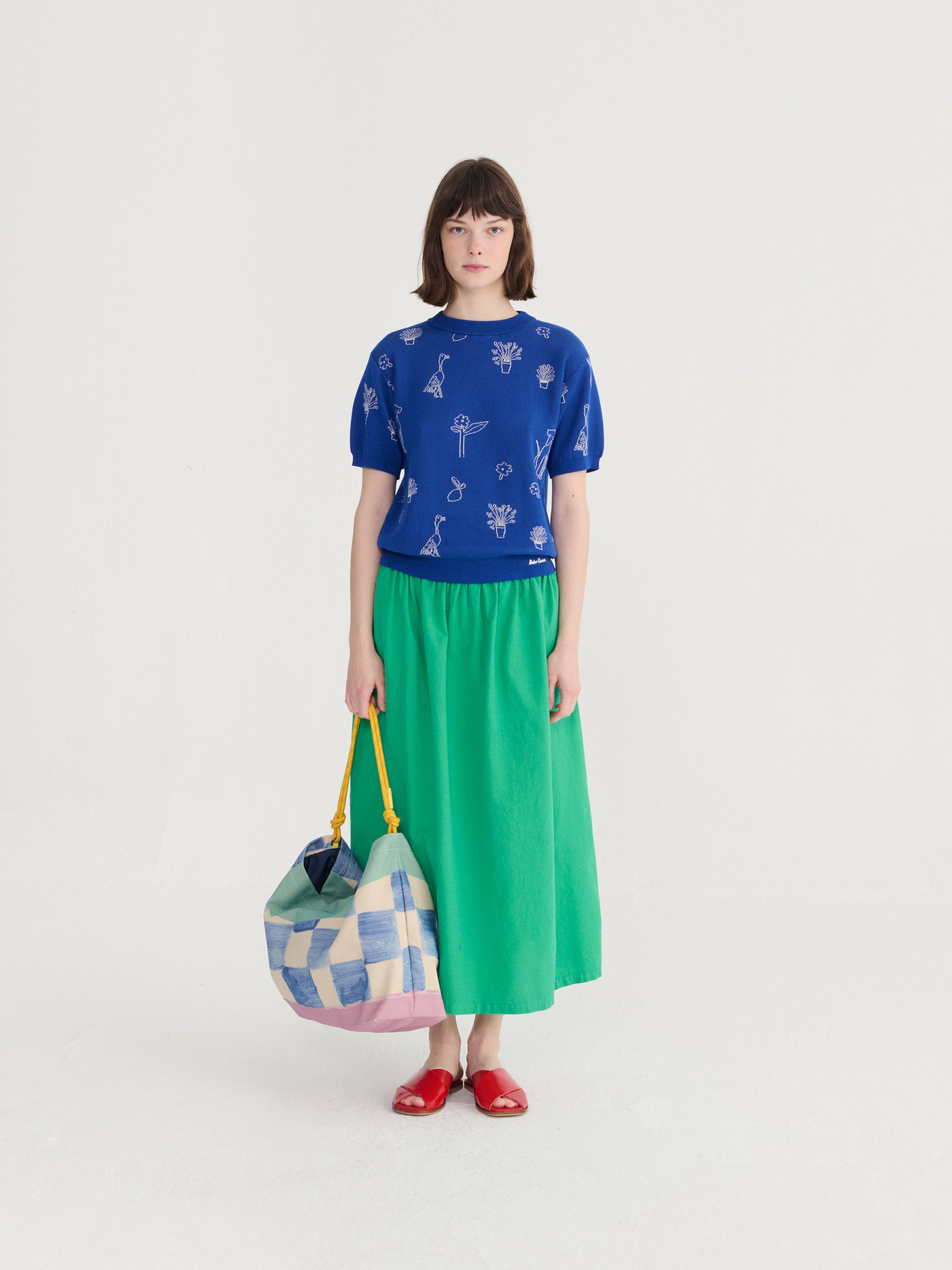 Color block canvas cross-body bag
