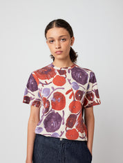 Dahlia Pattern Fitted T-Shirt - Offwhite