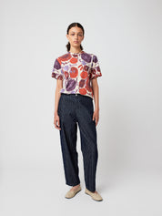 Dahlia Pattern Fitted T-Shirt - Offwhite