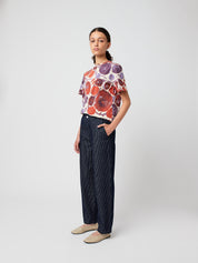 Dahlia Pattern Fitted T-Shirt - Offwhite
