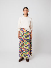 Rainbow Plaid Pattern Model Skirt - Multicolor