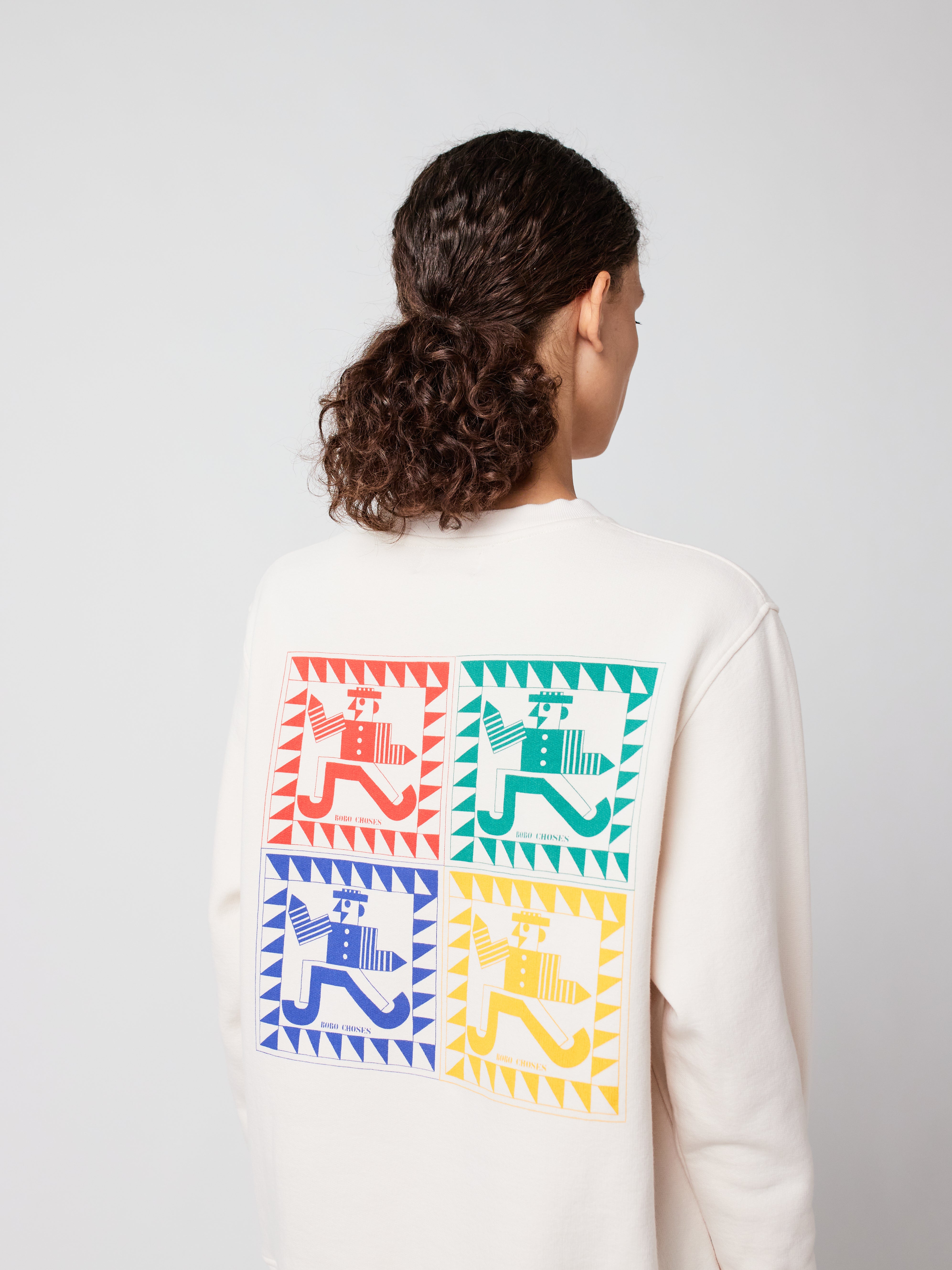 Mr Pencil Fitted Sweatshirt - Offwhite