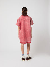 Short Polo Cotton Dress - Red