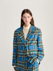 WOVEN BLAZER - blue