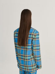 WOVEN BLAZER - blue