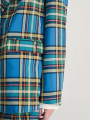 WOVEN BLAZER - blue