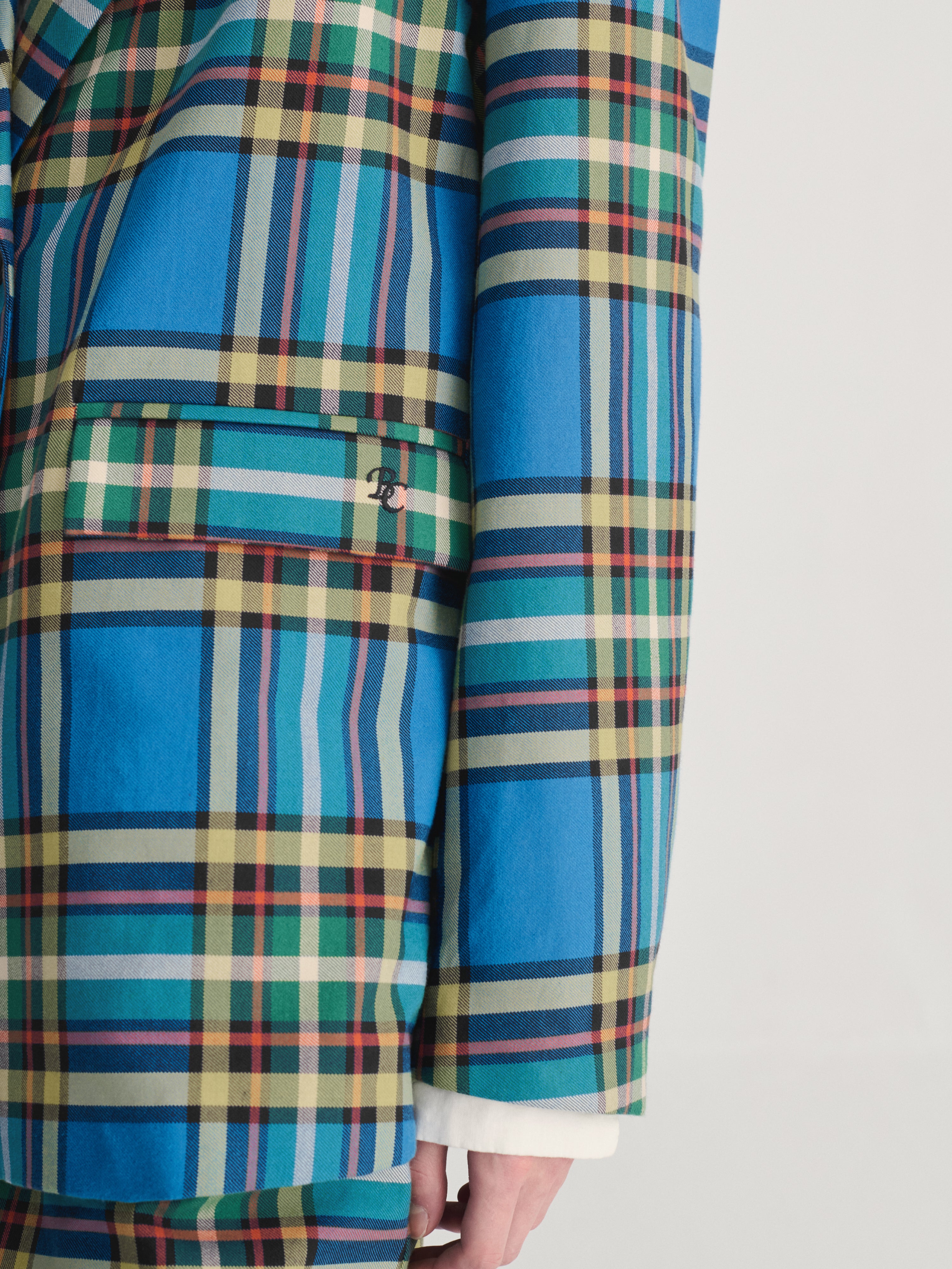WOVEN BLAZER - blue