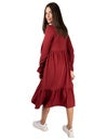 Maxikleid mit Volants - bordeaux