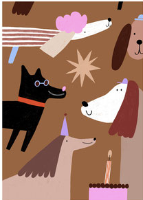 Postkarte - Partydogs