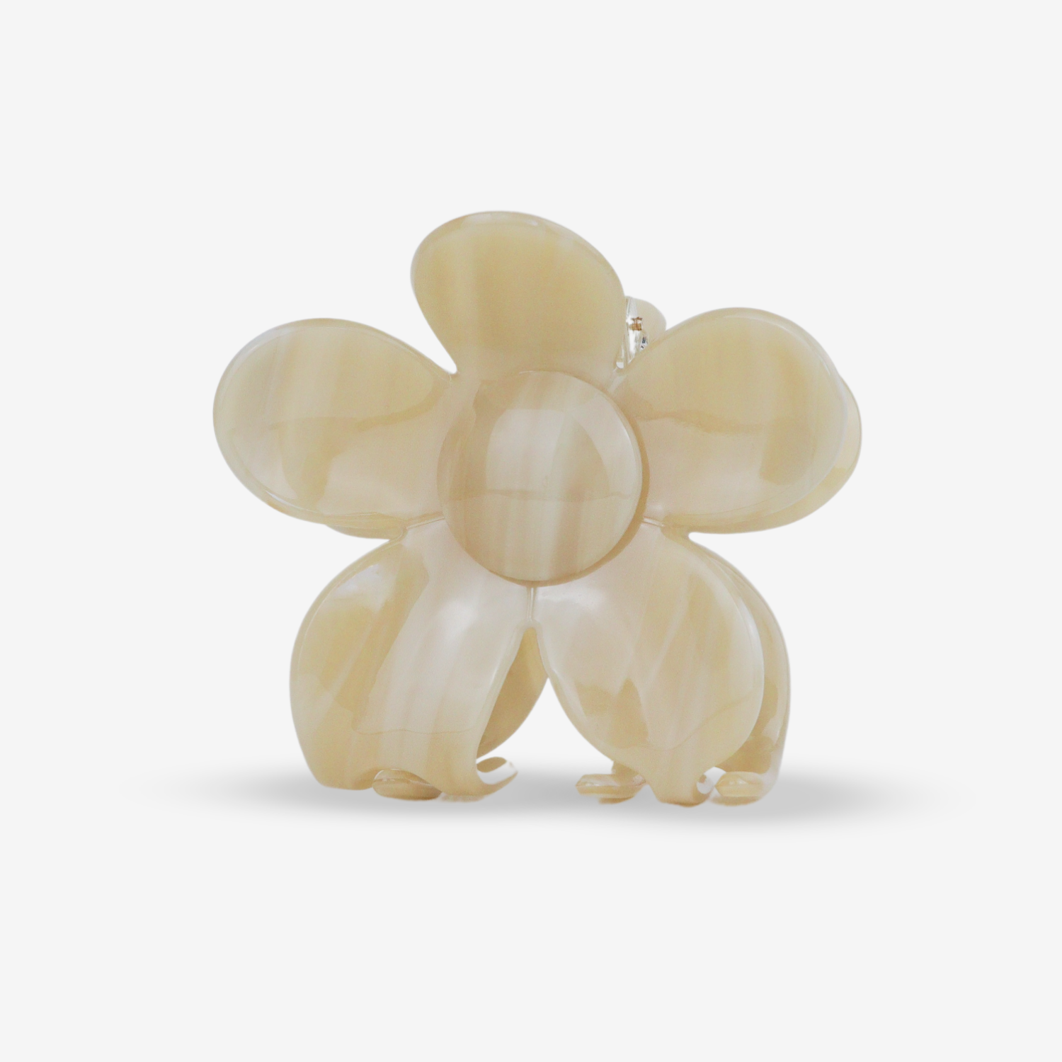Transparente Blumenfigur auf weißem Hintergrund