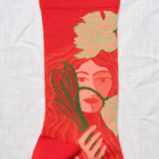Socken Visages rouge