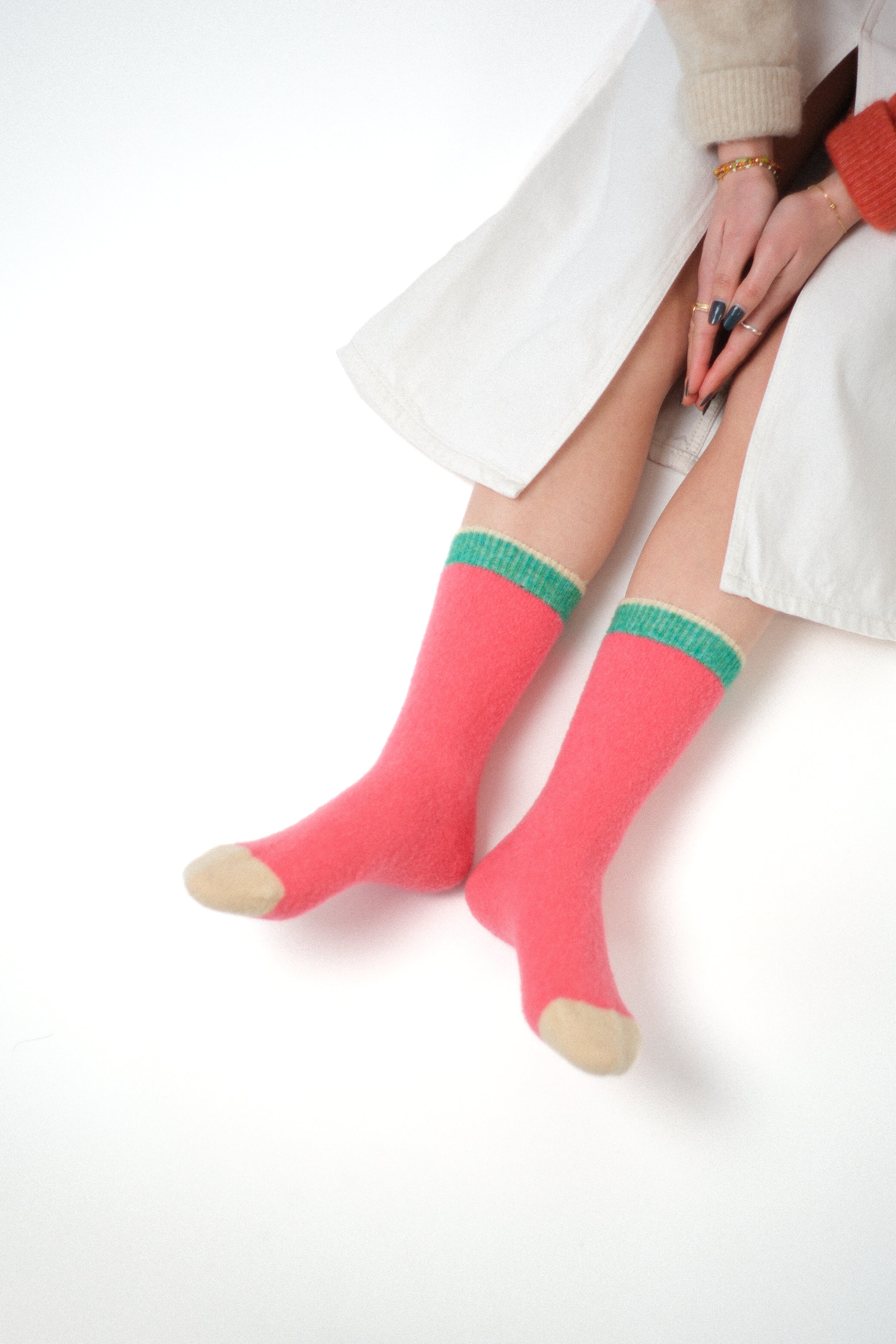 Socken Mousse Unis Rose