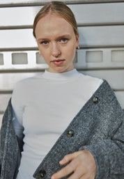 Vegan Wool Bomber - Anthracite Mel