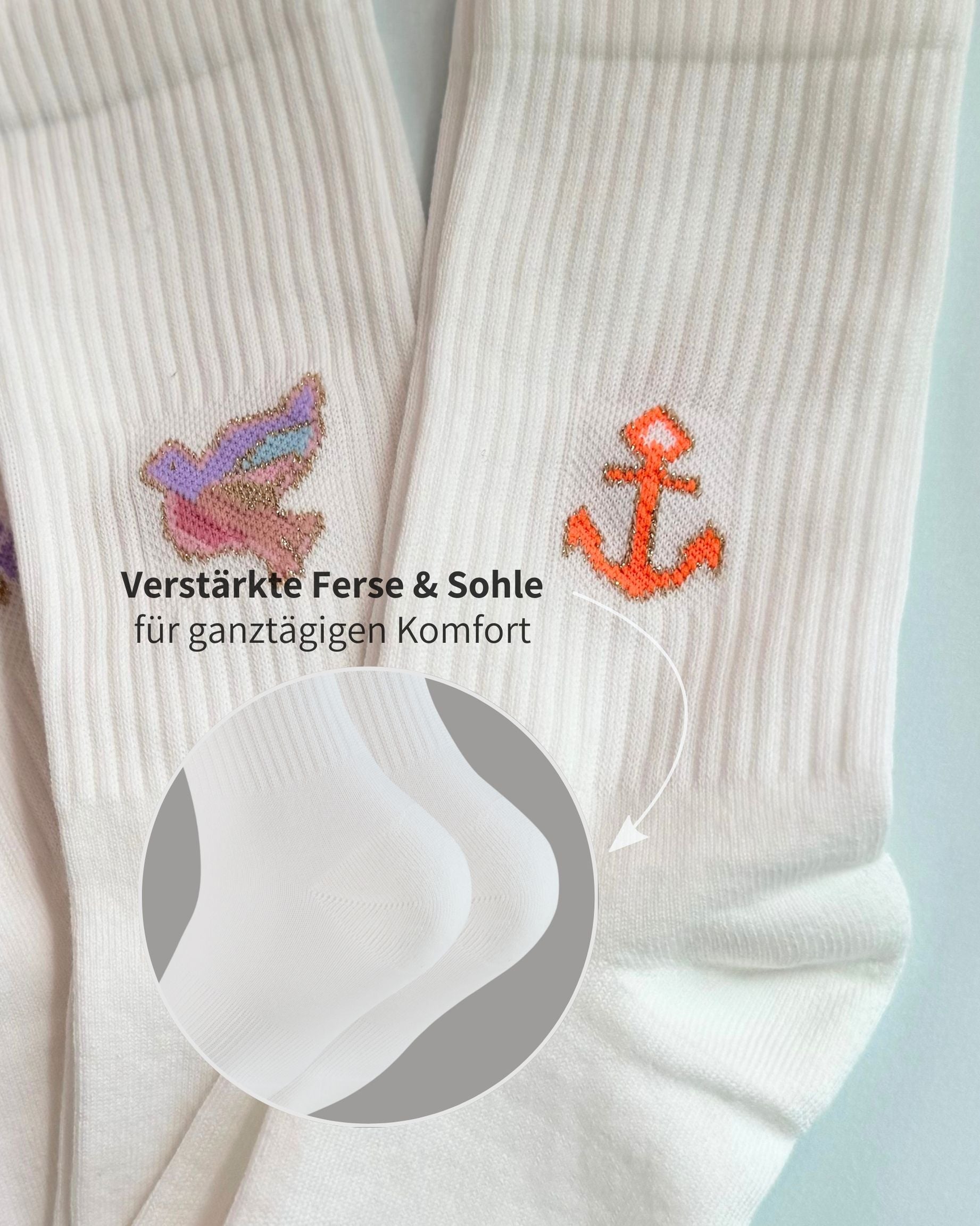 Socken Icon Anker Glitter