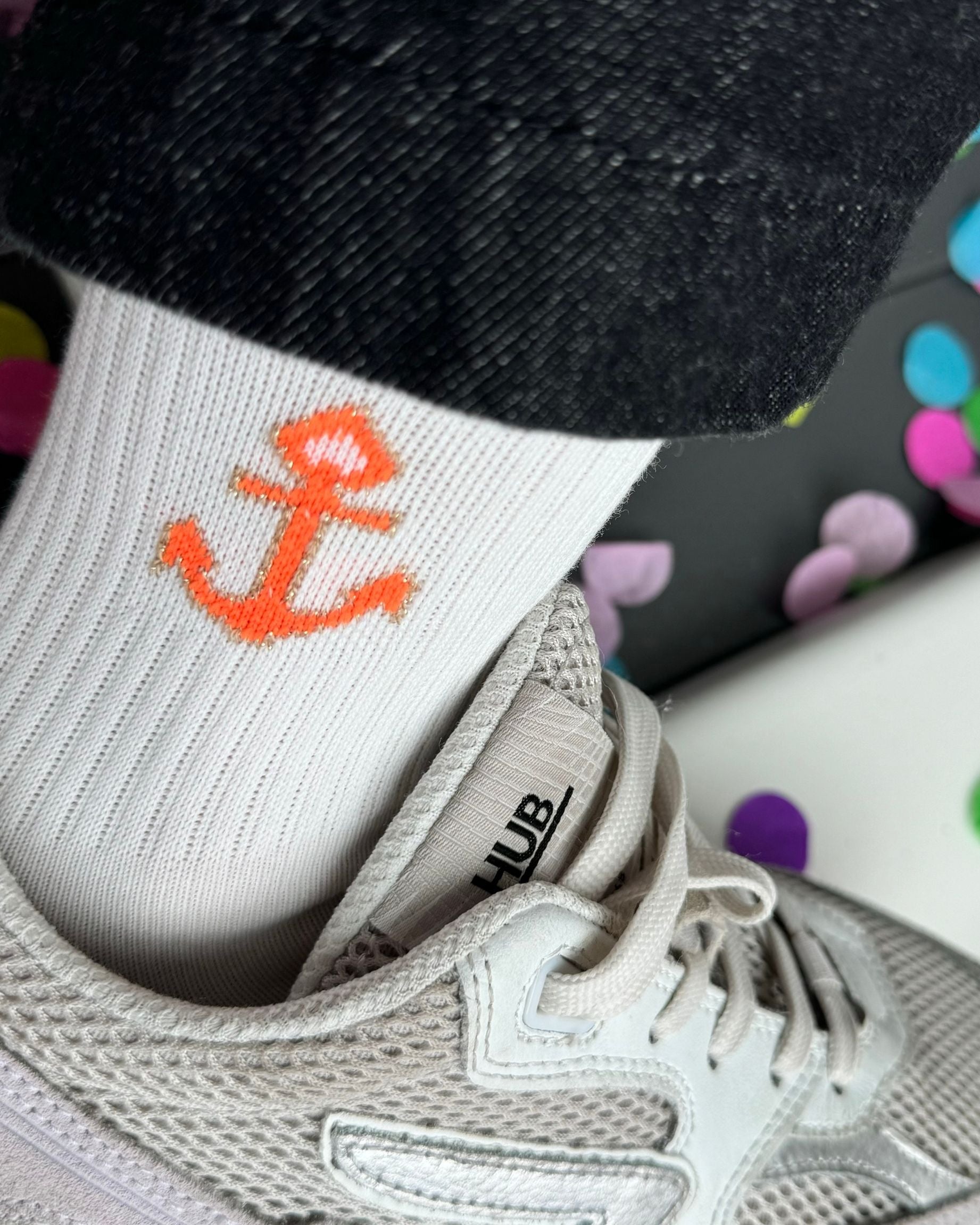 Socken Icon Anker Glitter