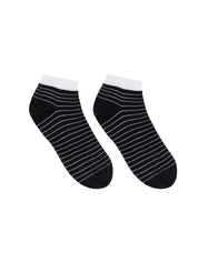 Sneaker Socken Streifen GOTS - Black/Off White