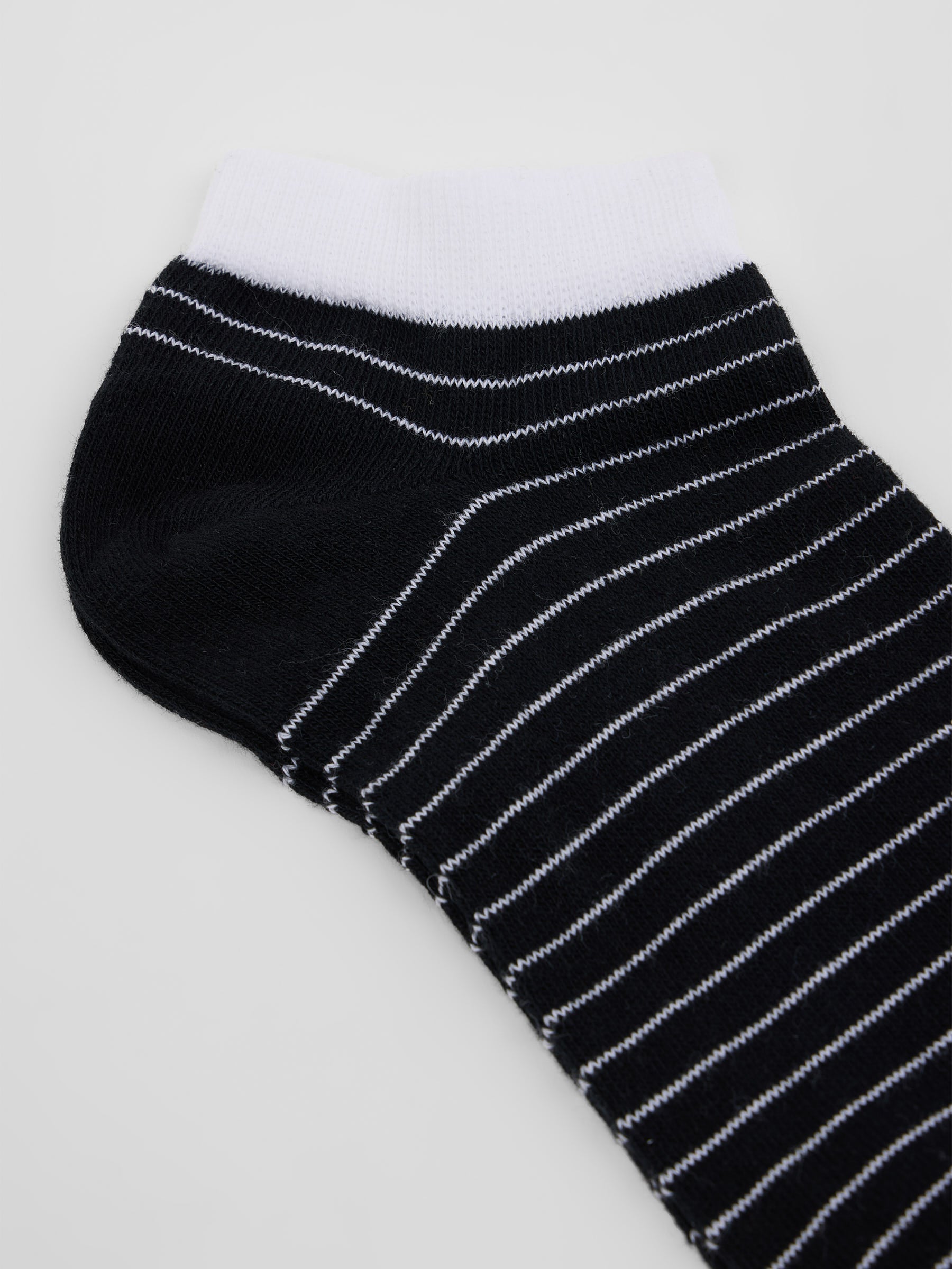 Sneaker Socken Streifen GOTS - Black/Off White