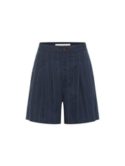 Dunkelblaue Shorts mit Nadelstreifen