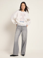 Statement Sweatshirt GOTS - Silver Grey Melange