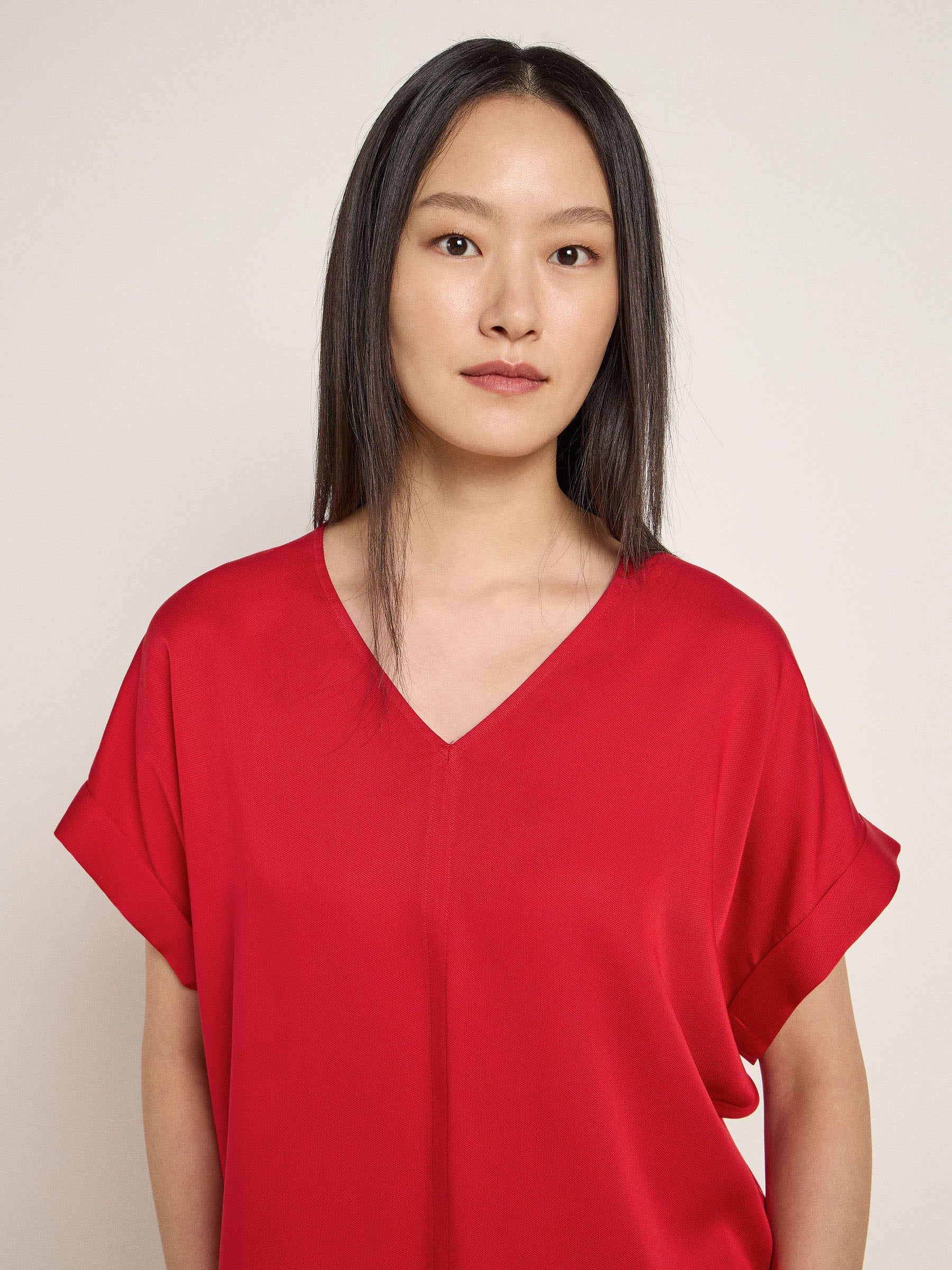 Blusenshirt aus Tencel - Red