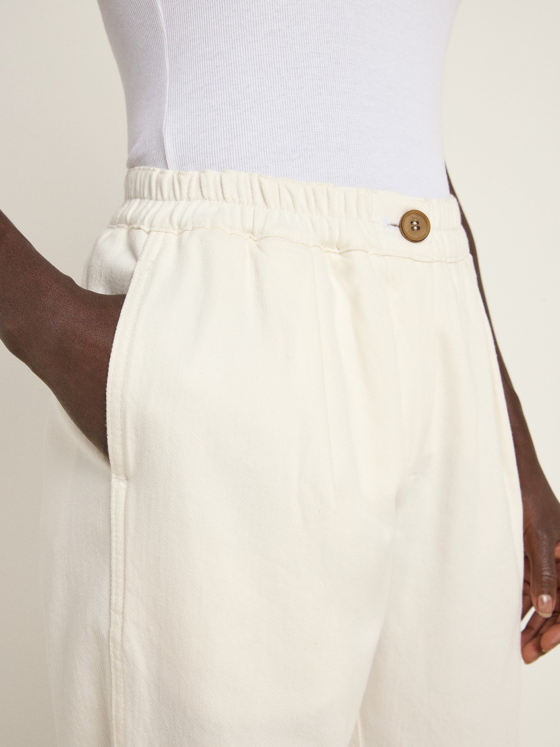 Hose mit Gummiband GOTS - White