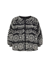 Schwarze Jacke mit weißer Stickerei
