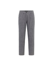 Hose mit Bundfalte GOTS - Dark Blue Melange