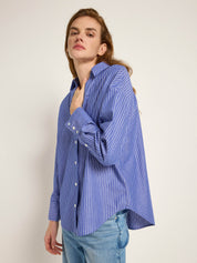 Streifenhemd GOTS - Blue/ Off White