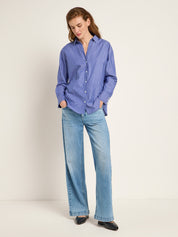 Streifenhemd GOTS - Blue/ Off White