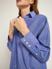 Streifenhemd GOTS - Blue/ Off White
