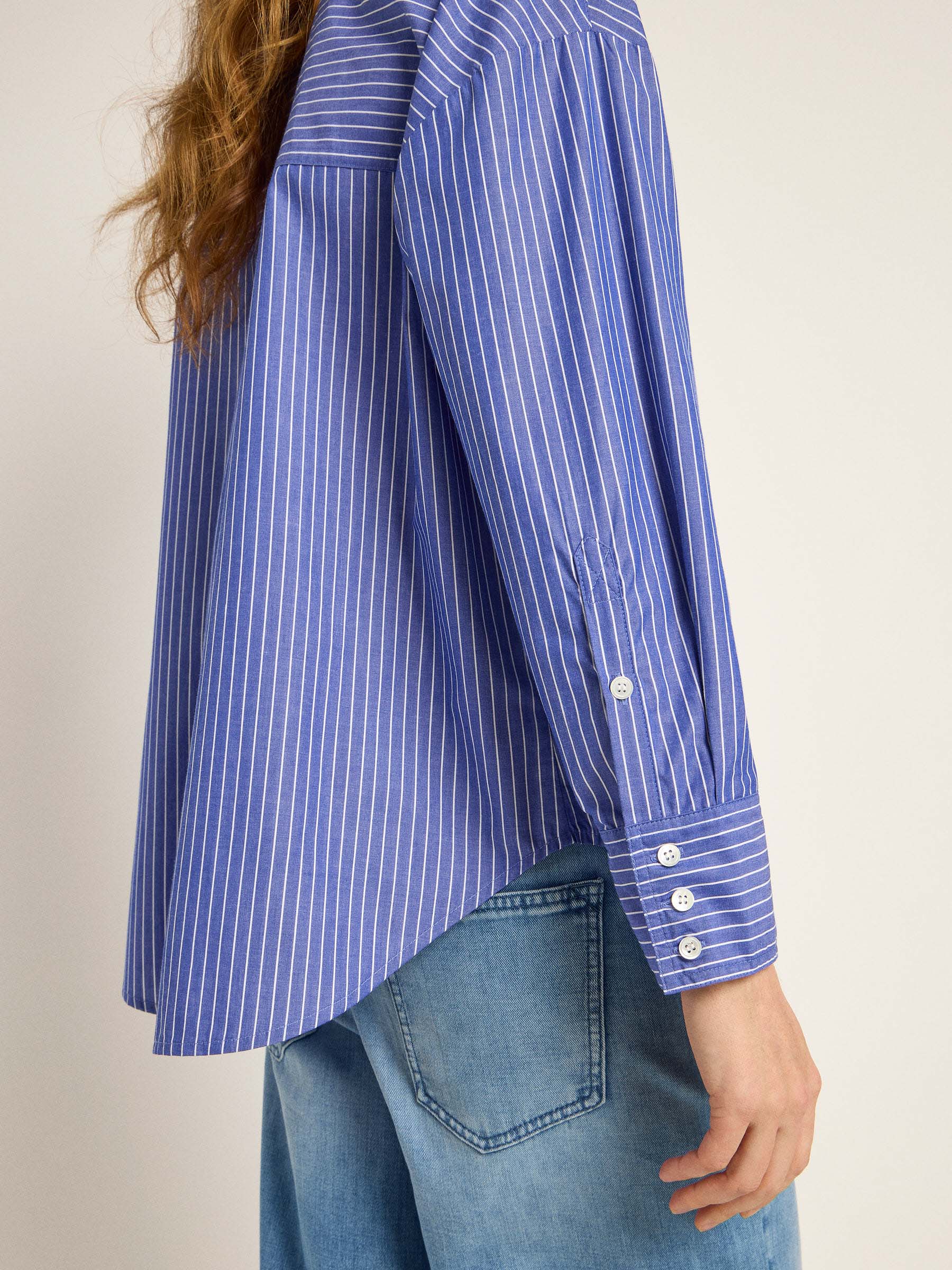 Streifenhemd GOTS - Blue/ Off White