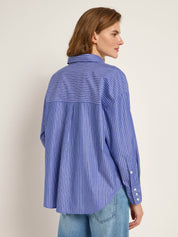 Streifenhemd GOTS - Blue/ Off White
