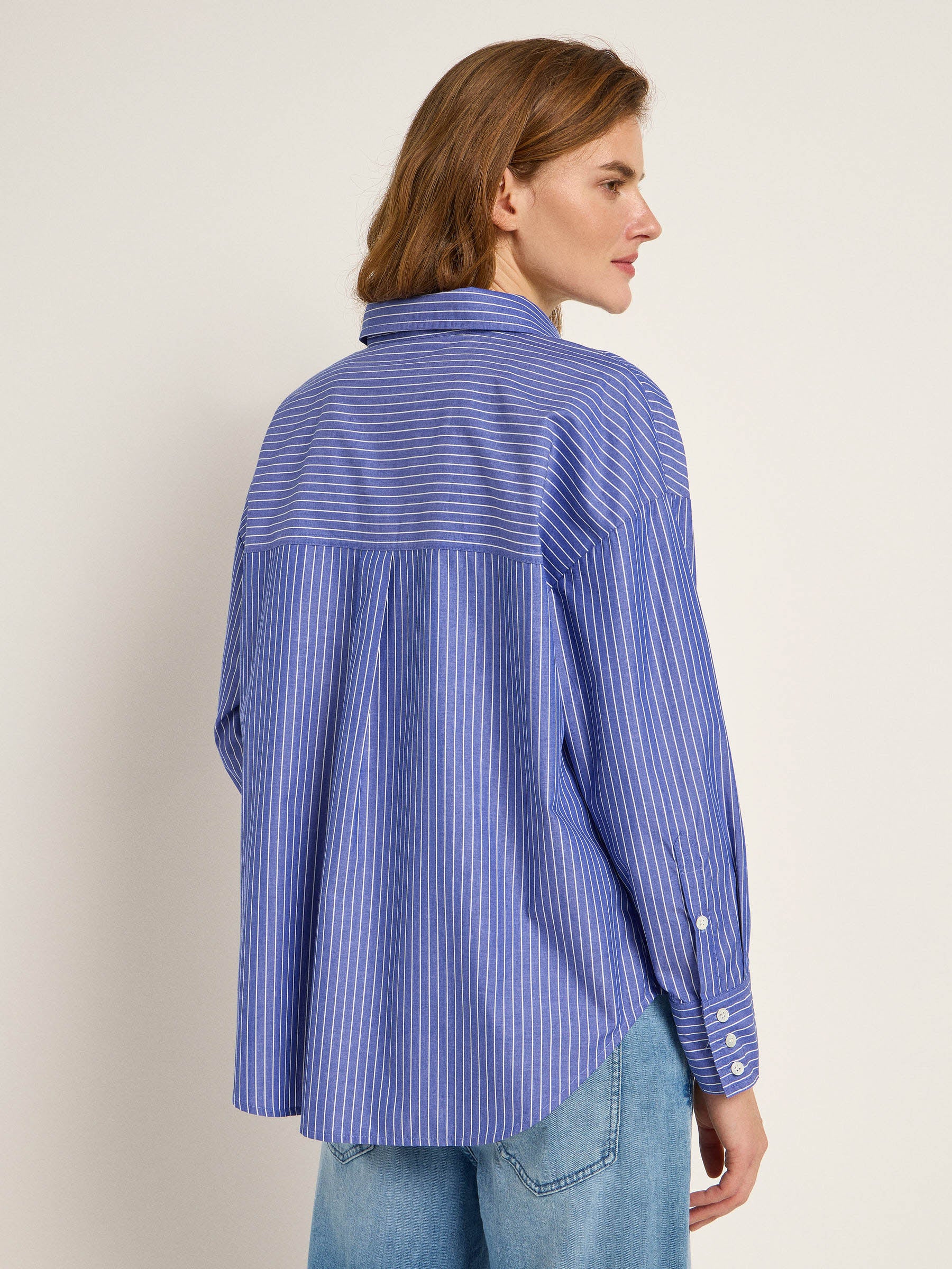 Streifenhemd GOTS - Blue/ Off White