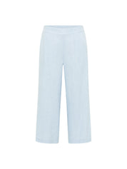 Hellblaue Leinen-Culotte, freistehend