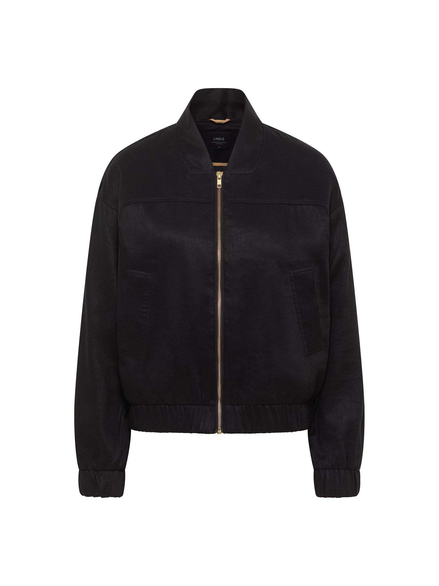 Schwarze Wildlederjacke mit Reißverschluss