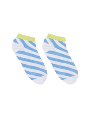 Sneaker Socken Blockstreifen GOTS - Skyway/Off White