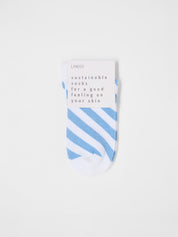 Sneaker Socken Blockstreifen GOTS - Skyway/Off White